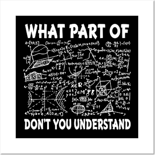 What Part Of Don't You Understand Funny Math Teacher Posters and Art